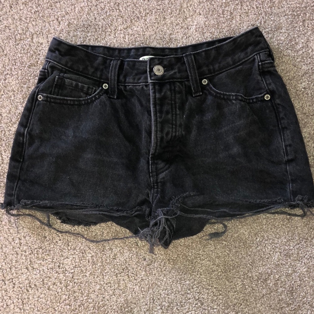 Old Navy Black Jean Shorts with Raw Hem